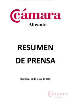 Domingo, 10 de mayo de 2015 - Cámara de comercio Alicante