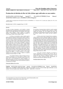 Foro de Estudios sobre Guerrero Producción de híbridos de flor de