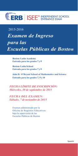 Examen de Ingreso para las Escuelas Públicas de Boston