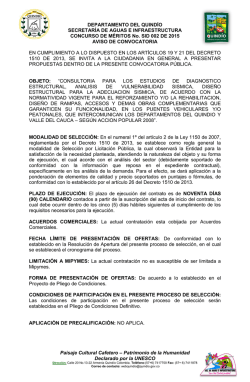 Aviso concurso de méritos sid 002 de 2015