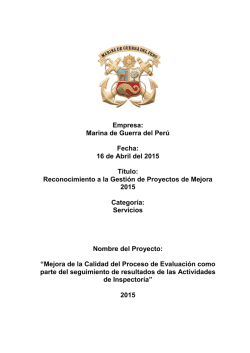 Empresa: Marina de Guerra del Perú Fecha: 16 de Abril del 2015