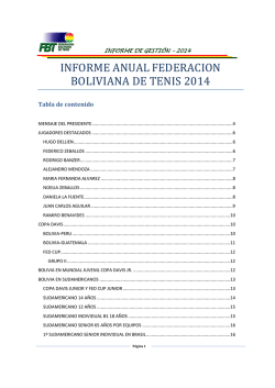 FBT Memoria 2014 - Federación Boliviana de Tenis