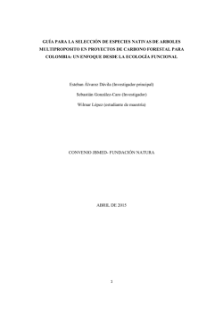 gu&iacute;a para la selecci&oacute;n de especies nativas de arboles