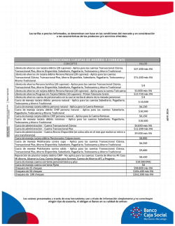 CONDICIONES CUENTAS DE AHORRO Y CORRIENTE