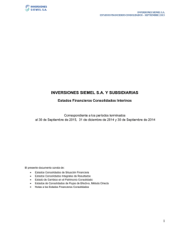 INVERSIONES SIEMEL S.A. Y SUBSIDIARIAS