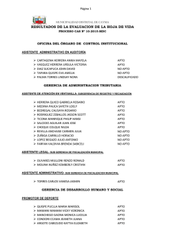 Resultado - Municipalidad Distrital de Cayma