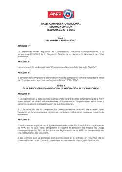 las bases de la Segunda División