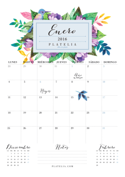 Calendario 2016 platelia ƒ