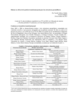 Balance en cifras de la justicia transicional penal para las
