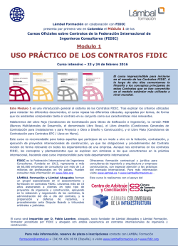 Agenda evento FIDIC - Centro de Arbitraje y Conciliación