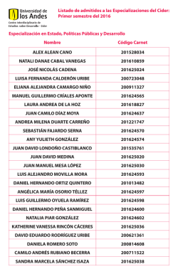 Especialización en Estado, Políticas Públicas y Desarrollo ALEX