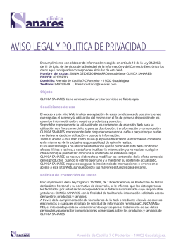 AVISO LEGAL Y POLITICA DE PRIVACIDAD