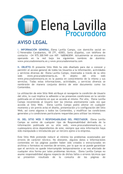 AVISO LEGAL - Elena Lavilla Campo: Procurador en Soria