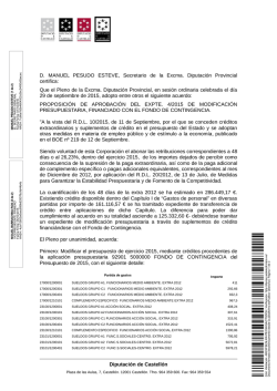 Expte. 4/2015 de modificaci&oacute;n presupuestaria financiado con el