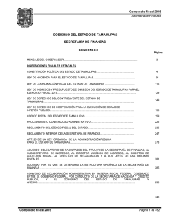 Compendio Fiscal 2015 - Secretaria de Finanzas