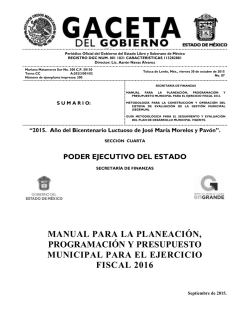 manual para la planeación, programación y presupuesto municipal
