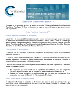 Resolución Miscelánea Fiscal 2015