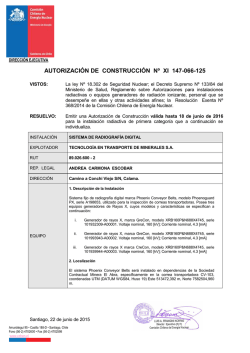 XI 147-066-125 - Comisión Chilena de Energía Nuclear
