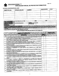 EVALUACIÓN PARCIAL DE PROYECTOS FORMATIVOS