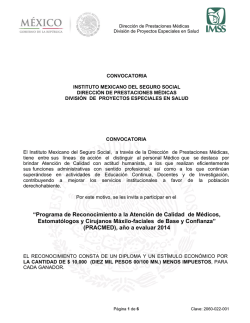 1. convocatoria - cvoed - Instituto Mexicano del Seguro Social