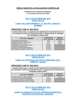 proceso cas n° 043-2015 proceso cas n° 044-2015