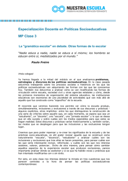 Especialización Docente en Políticas Socioeducativas MP Clase 3