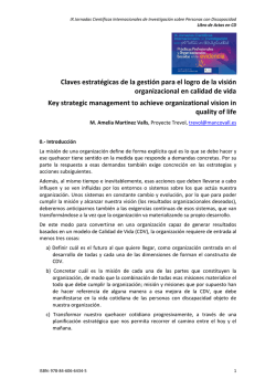 Claves estratégicas de la gestión para el logro de la visión