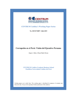 Corrupción en el Perú: Visión del Ejecutivo Peruano