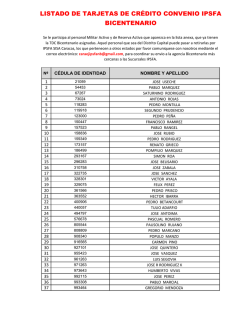 listado de tarjetas de crédito convenio ipsfa bicentenario