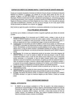 CONTRATO DE CRÉDITO DE CONSUMO GRUPAL