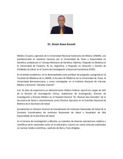Dr. Simón Kawa Karasik - Instituto Nacional de Medicina Genómica