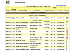 FRICODAN S.A. CATÁLOGO NÓRDICO FRICODAN 2015