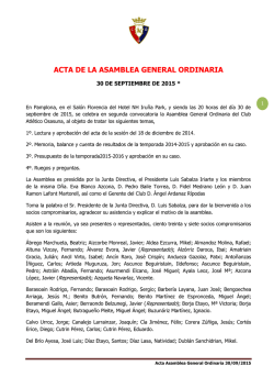 Acta Asamblea - Club Atlético Osasuna