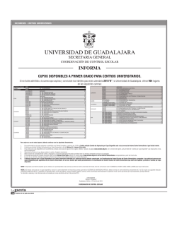 UNIVERSIDAD DE GUADALAJARA - Coordinación de Control Escolar