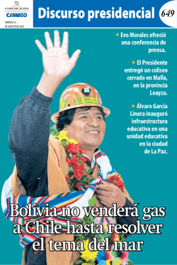 Bolivia no venderá gas a Chile hasta resolver el tema del mar