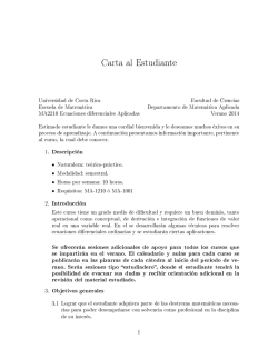 Carta al Estudiante - Escuela de Matemática