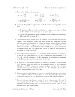 Matemáticas. (E + N) Tema 9: Inecuaciones (Ejercicios) 1) Resolver