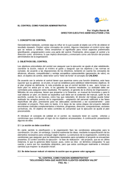 EL CONTROL COMO FUNCION ADMINISTRATIVA