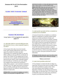 Semana del 16 al 22 de Noviembre 2015