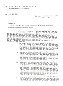 Circular HSB 200-5355 emitida por la Superintendencia de Bancos