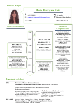 María Rodríguez - CURSOS FORMACIÓN DE PROFESORES