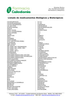 Listado de Bioterápicos y Biológicos