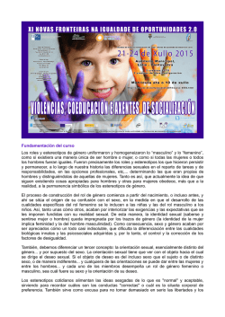 Fundamentación del curso Los roles y estereotipos de género