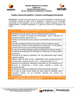 Trámite: Licencia De Industria Y Comercio Contribuyente Permanente