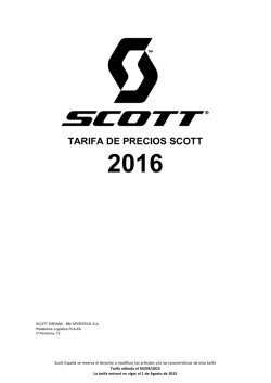 TARIFA DE PRECIOS SCOTT