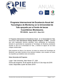 Programa Internacional de Excelencia Anual del Tecnol&oacute;gico de