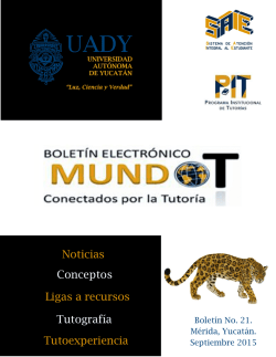 Boletín Electrónico "Mundo T" -Conectados por la Tutoría No