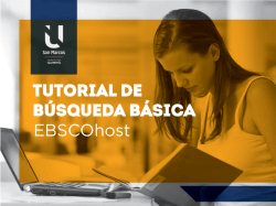 Tutorial como realizar búsquedas básicas en la Plataforma EBSCO