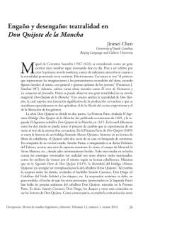 Engaño y desengaño: teatralidad en Don Quijote de la Mancha