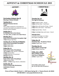 advent & christmas schedule 2015 advent & christmas schedule